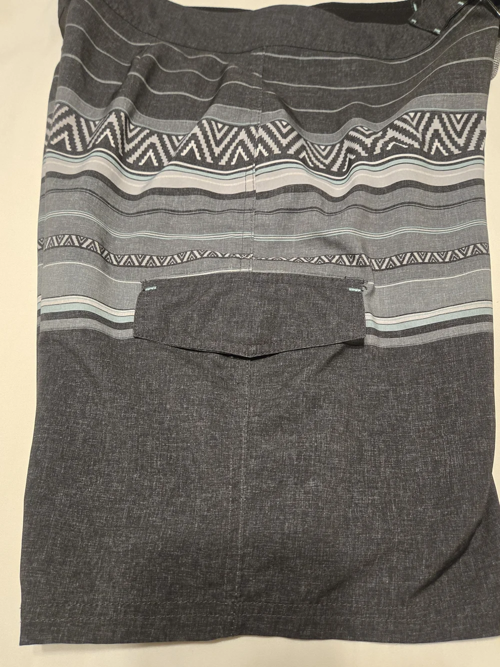 Trinity Black and Gray Striped Men's Board Shorts